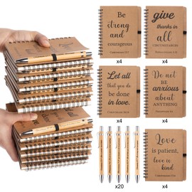 Russel Molly 40 Pcs/20 Set Christian Gifts Spiral Notebooks Bulk Journals with Christian Pens Prayer Journal Christian Journal for Women and Men, Perfect Home Gifts