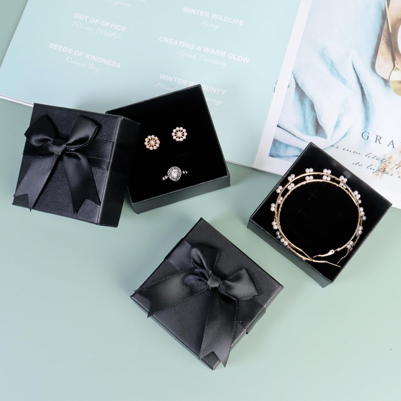 2 Pack Jewellery Gift Box 7.5x7.5x3.5cm Small Gift Boxes with