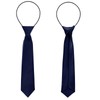MESU Pre-Tied Kids Necktie Satin Plain Colored Tie Blue