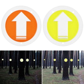 24 Pack Trail Markers Reflective Trail Signs Bright Trail Reflector Reflective Arrow Mark Trees for Hunting Hiking Camping Walking and More Outdoor (Orange & Yellow)