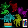 YATOSEEN Dinosaur 3D Illusion Lamp, Dinosaur Night Lights with 16