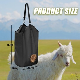 Hay Bags for Horses Goat Hay Feeder,Two hay bags with metal rings and adjustable straps designed for goats and hay nets for horses, suitable for camping, horse trailers, stalls, paddocks, and fences.