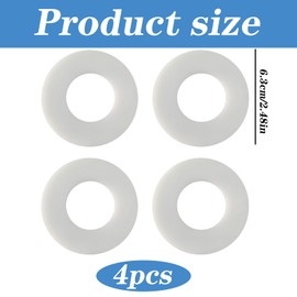 4 Pack 816.418.00.1 Flush Valve Base Sealing Washer Replacement, Toilet Flush Valve Sealing Disc Drain Valve Water Stop Silicon Ring Parts, Toilet Cistern Seal Repair Cistern Seal Diaphragm (White)
