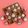 Christmas Baubles Pink, 16Pcs Christmas Balls, Xmas Tree Decorations, Christmas