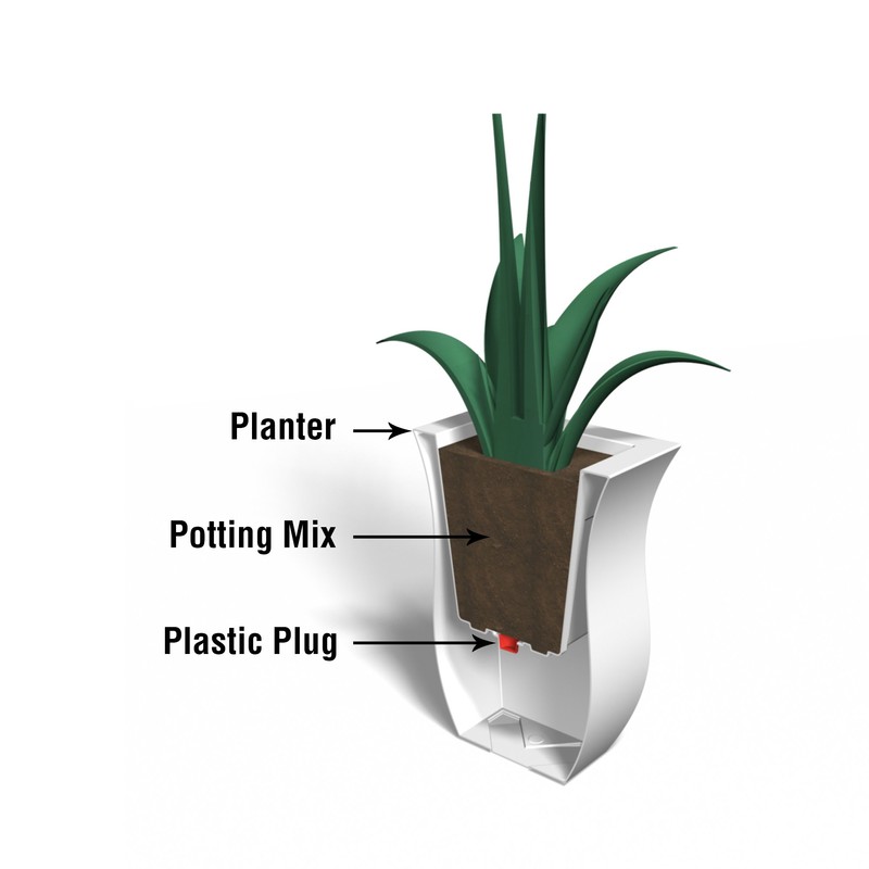 Mayne 5875-NB Polyethylene Planter, 36x16, Neptune Blue