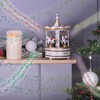 mysmartbuy.com White & Gold Wooden Carousel Music Box Christmas Decoration