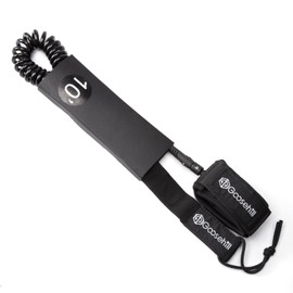 Goosehill Paddle Board Leash, Durable 7mm Urethane Cord and Comfortable 6mm Neoprene Ankle Cuff, 10ft Coiled SUP Paddle Leash for Longboards, Inflatable Paddleboard, Kayak