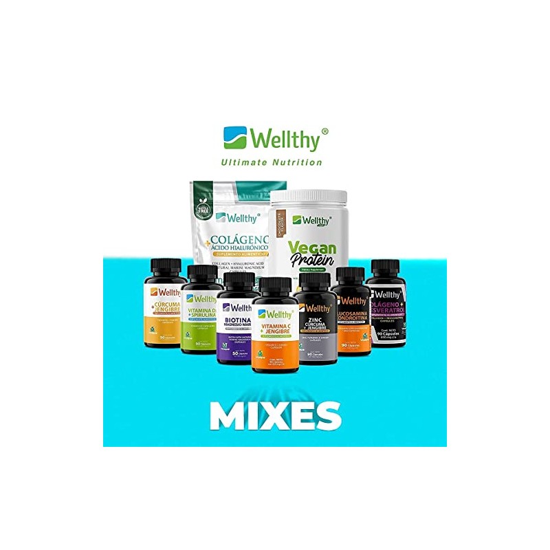Wellthy Zinc Cúrcuma Jengibre 120 Cápsulas Optizinc Fórmula Patentada Alta