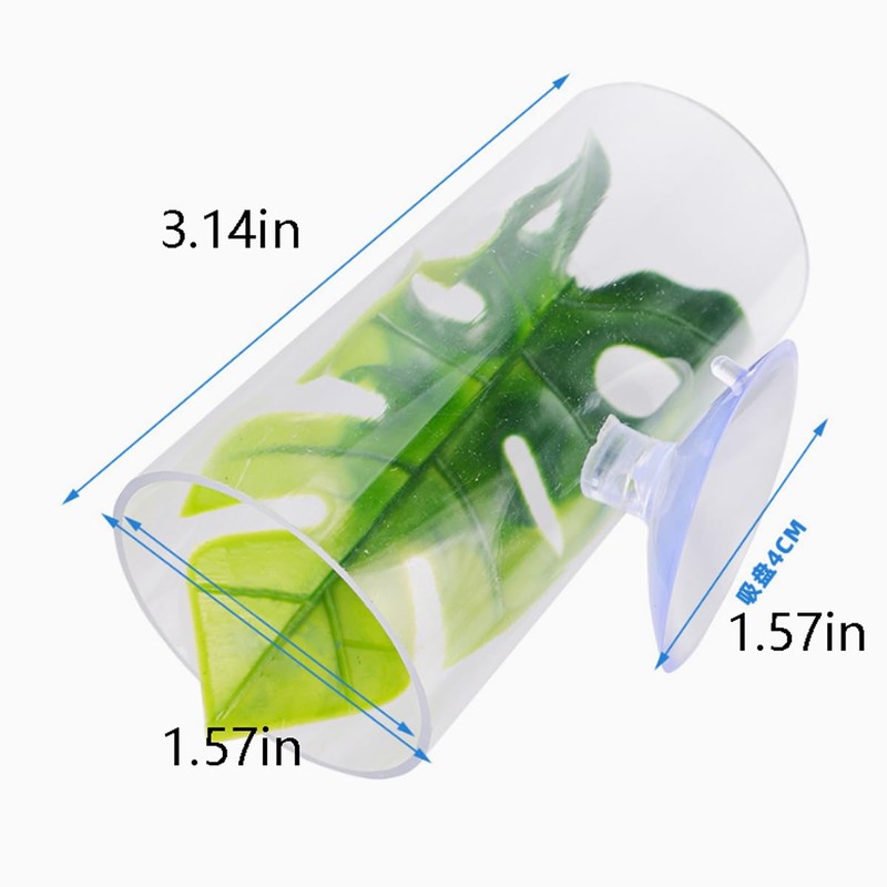 WantsGin 2-Pack Betta Fish Toys, Acrylic Tube Tunnel & Leaf
