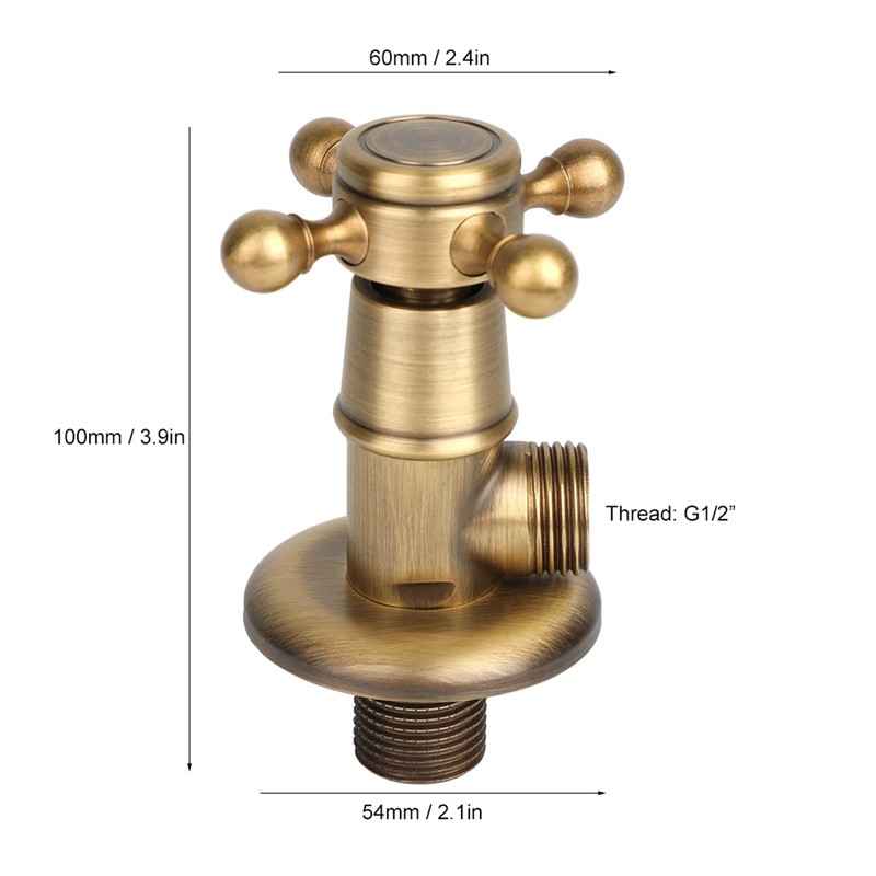 Brass Triangle Valve Water Control Valve Retro Tap Angle Valve