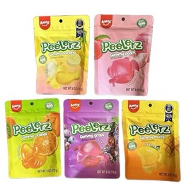 Amos Peelerz 6 oz Fruity Gummy - Assorted Flavors - Peelable Gummy Candy - Snack & Sweet Treat peelers gummies peeleble mango peel peeler z orange banana - Specification: Grape
