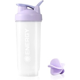 Didiseen Protein Shaker Bottle - Premium Shaker for Protein Shakes with Mixball, BPA Free Durability Leakproof, Odourless for Fitness Gym Sports - 700ml / 24oz (Purple)