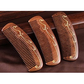 Cavin Schon Wenge Wood Comb - Flowery design on full comb back & extra luxurious feel