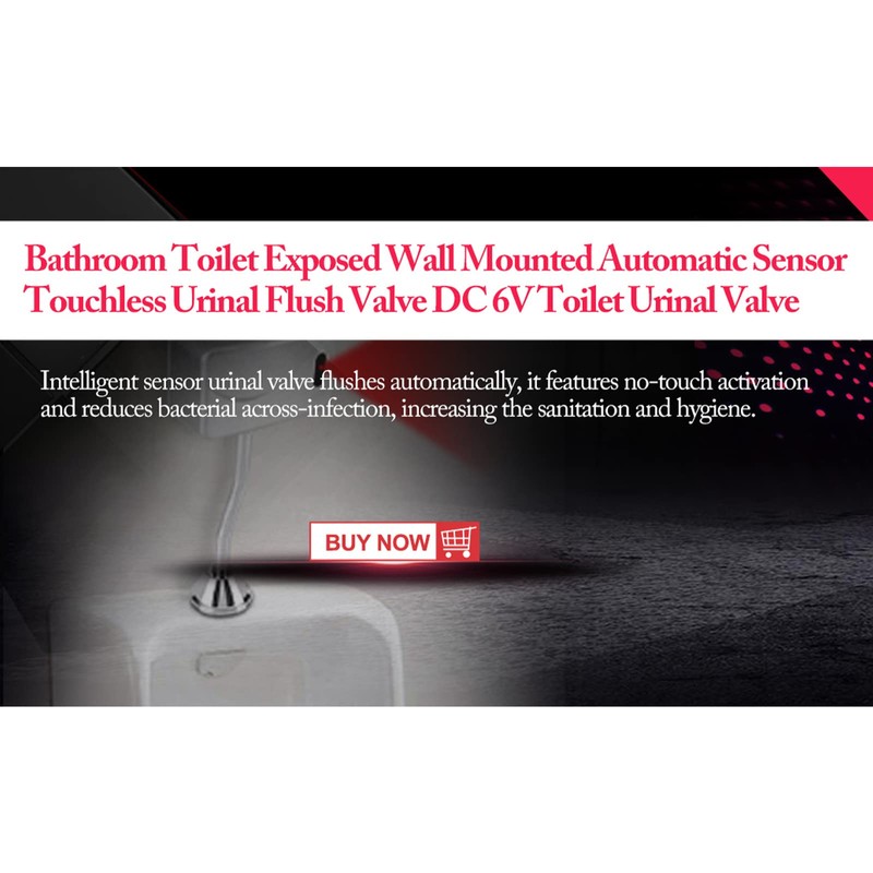 WOOXGEHM Urinal Flush Valve, Automatic Induction Urinal Valve, Wall Mounted