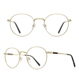RB.Pilot Round Reading Glasses for Women Men Vintage Retro Blue Light Blocking Computer Readers