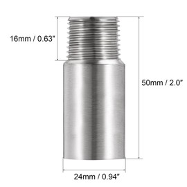 TOP-VIGOR 2Pcs Shower Head Extension Arm, 50mm Shower Arm Extender, 1/2 PT Stainless Steel Handheld Shower Pipe Head Extension Round Pipe for Bathroom Accessory