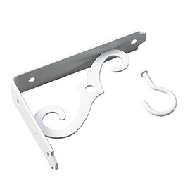 Richelieu Hardwear 493W05R Onward 5 in. (127 mm) Outdoor Ornamental Planter Hanger and Shelf Support Bracket with Swivel Hook, White Finish