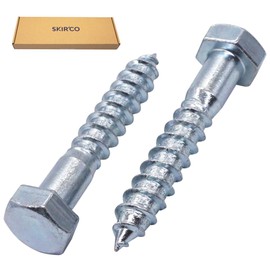 SKIR'CO (10 pcs) DIN 571 Zinc Plated Steel Hexagon Head Wood Screws M12 x 70 mm, Coach Screws, Hex Screw, Lag Bolts