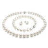 TreasureBay Women's Pearl Necklace Set | 8-9mm White Pearl Necklace,
