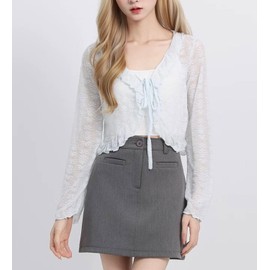 Roiyezo Cardigan, Short, UV Protection, Summer Cardigan, Women's, Cooling Protection, Sun Protection, Thin, Sheer, For Spring and Summer, UV Protection, blue, M