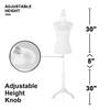 60”- 68” White Female Mannequin Body Tripod Stand,Height Adjustable Maniqui