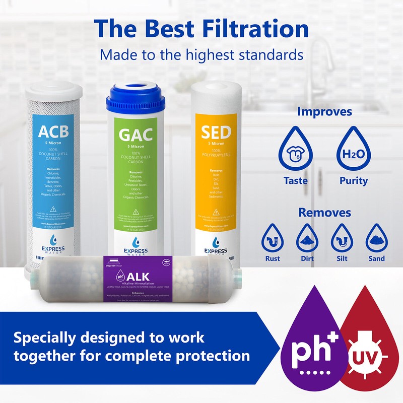 Express Water 6 Month Alkaline Ultraviolet Reverse Osmosis Replacement Filter