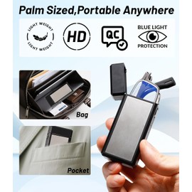 Hubeye Ultra Thin Folding Reading Glasses for Men 3 Pack Blue Light Blocking Compact Computer Foldable Readers Pocket Portable Sturdy Frame With Case +2.5