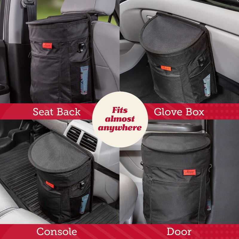 Lusso Gear Spill-Proof Car Trash Can (2.5 Gal, 2 Pack)