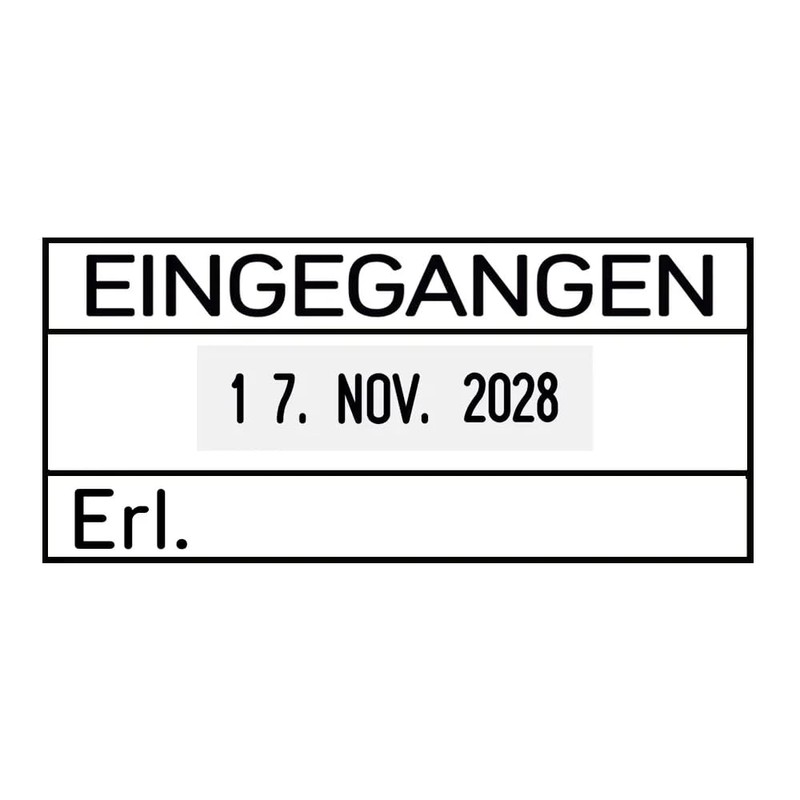 Trodat 2910P03B4 Date Stamp"Eingegangen/Erledigt 54x24 mm