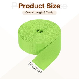 sourcing map 5 Yards Nylon Webbing Strap, 1 3/8-inch(38mm) Flat Webbing Straps Nylon Heavy Duty Webbing Strap for Luggage Strap Backpack Repairing DIY Crafting, Bright Green