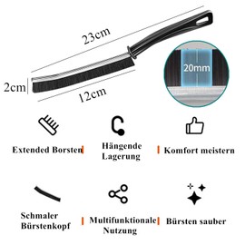 MUTORE Gap Cleaning Brush, 2 Pieces, Cleaning Tools, Cleaning Brushes, Bathroom Gap Cleaning Brush, Long Thin Cleaning Brush, Gap Cleaning Brush for Bathroom Kitchen