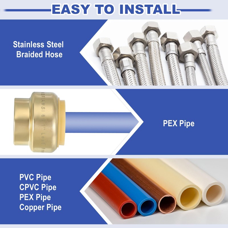 PATIKIL 2 Pcs End Cap Stop Valve 1/2" Compression Water