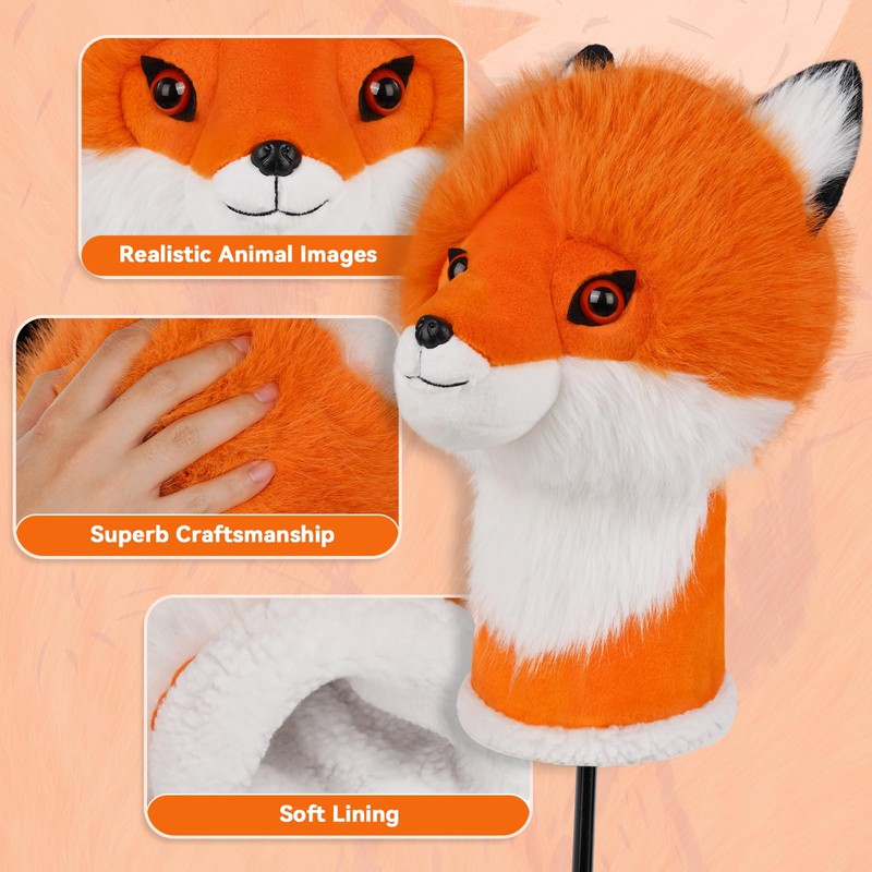Craftsman Golf Elegant Fox Orange White Plush Soft Animal Driver
