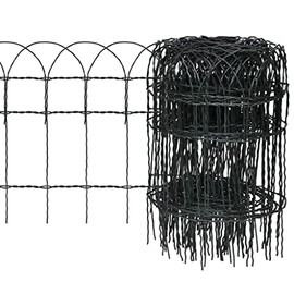 CHARMMA Garden Border Fence Powder-Coated Iron 32.8'x1.3',Garden Borders & Edging-141071