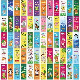 120 Pieces Cool Bookmarks for Kids Inspirational Animal Bookmarks Space Galaxy Sky Bookmarks Adventure Bookmarks for Men Women, Book Marks for Book Lovers Students Reading Gifts (Cartoon Animal)