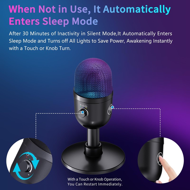 USB Microphone for Gaming PC ,Computer microphone for Desktop &