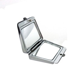 Fashion Mini Purse Shaped Silver Dual Compact Personal Mirror