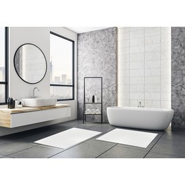 STF Linen (Pack of 12 100% Cotton White Bath Mat Towel (18x25 Inches) Light Weight Quick Drying & Machine Washable - Hotel Supplies Shower Hotel Bath Mat Towel Economy