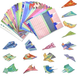 MikerDelisin 32 Paper Planes, DIY Paper Airplane Book, Spring and Easter Activities for Kids, World Record Planes, Airplane Gifts for Boys and Girls Ages 6-12+, Kids Easter Birthday Gift