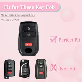 for Toyota Key fob Cover, 3 Buttons Soft TPU Key Fob Case for 2022-2025 Toyota 4runner Prius Corolla Cross Hatchback Tundra Sequoia LE XLE Car Key Cover with Bling Keychain (Pink)