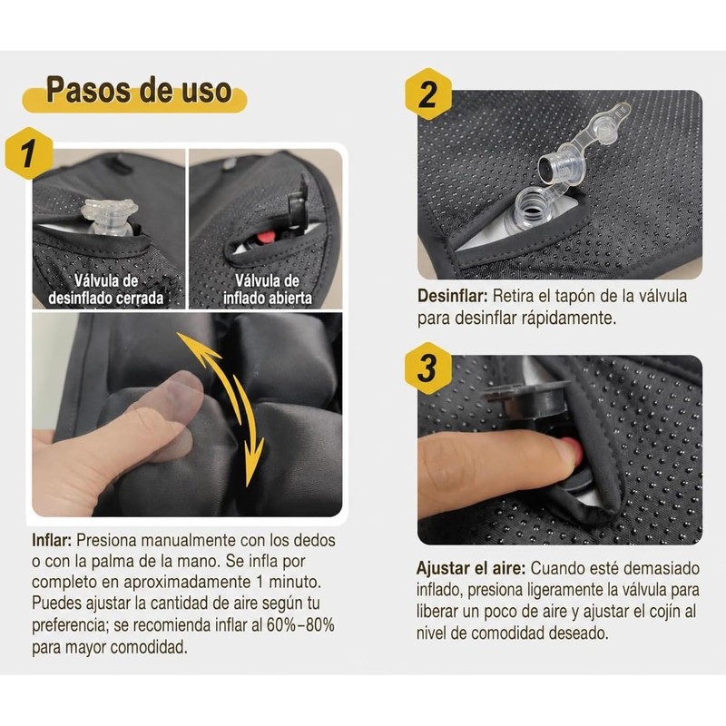 Cojín Inflable para Avión y Viajes Airnest – Soporte Ergonómico