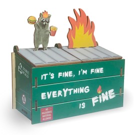 See Lion See Lion Desk Dumpster Pencil Holder - 2 compartments for office supplies - Funny Desk Office Accessories - Great Gift for Coworkers - White Elephant Gift, Everything is Fine