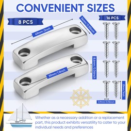 Tandefio 4 Pcs 25 MM, 1 Inch SS 316 Bimini Boat Top Pad Eye Heavy Duty Kayak Deck Loops with Screws Stainless Steel Footman Loop Bimini Tie Down Straps, Hardware Included, No Webbing