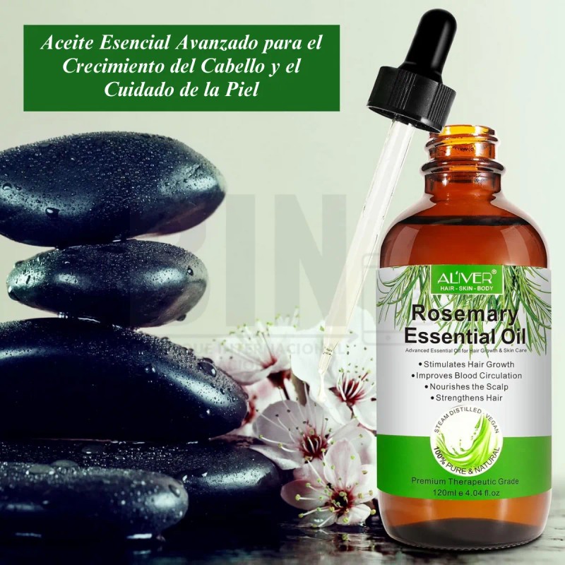 Aceite Esencial Romero 100% Puro Cabello Barba Cejas 120 Ml