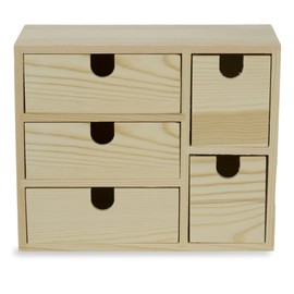 BGT Capri Desk Organizer for Office Supplies, Sewing Kit & Jewelry Box, Decorative - Small Wooden Box DIY Project Unfinished Wood