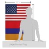 Armenian US Friendship House Flag - Eagle Set Regional USA