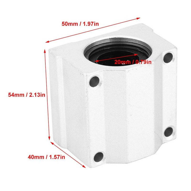 Linear Ball Bearing Sliding Block, 2 Pieces SC20UU 20 mm