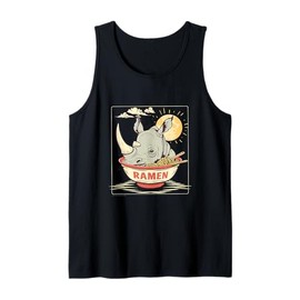 Rhino Ramen Bowl Rhino Noodle Art Japanese Noodles Artwork Tank Top