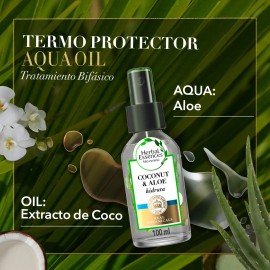 Aceite para el Cabello Herbal Essences Aqua Oil Aloe y Extracto de Coco, Repara el Daño al Brillo y Suavidad con 100ml
