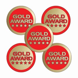 350 Metallic Shiny Gold Award Childrens Pupils School Praise Teachers Stickers 25mm Primary Teaching Services (Gold)